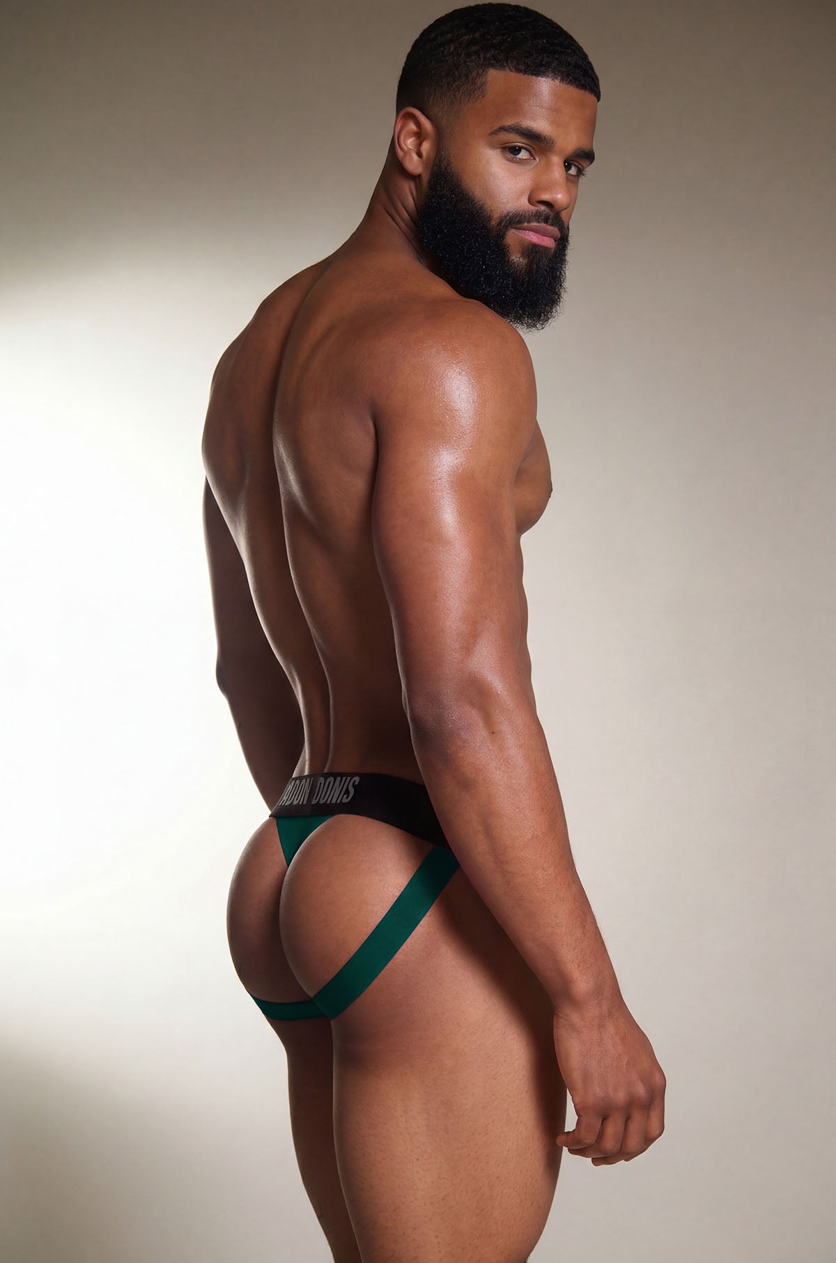 Jock-Thong con gorro de dormir color verde oscuro
