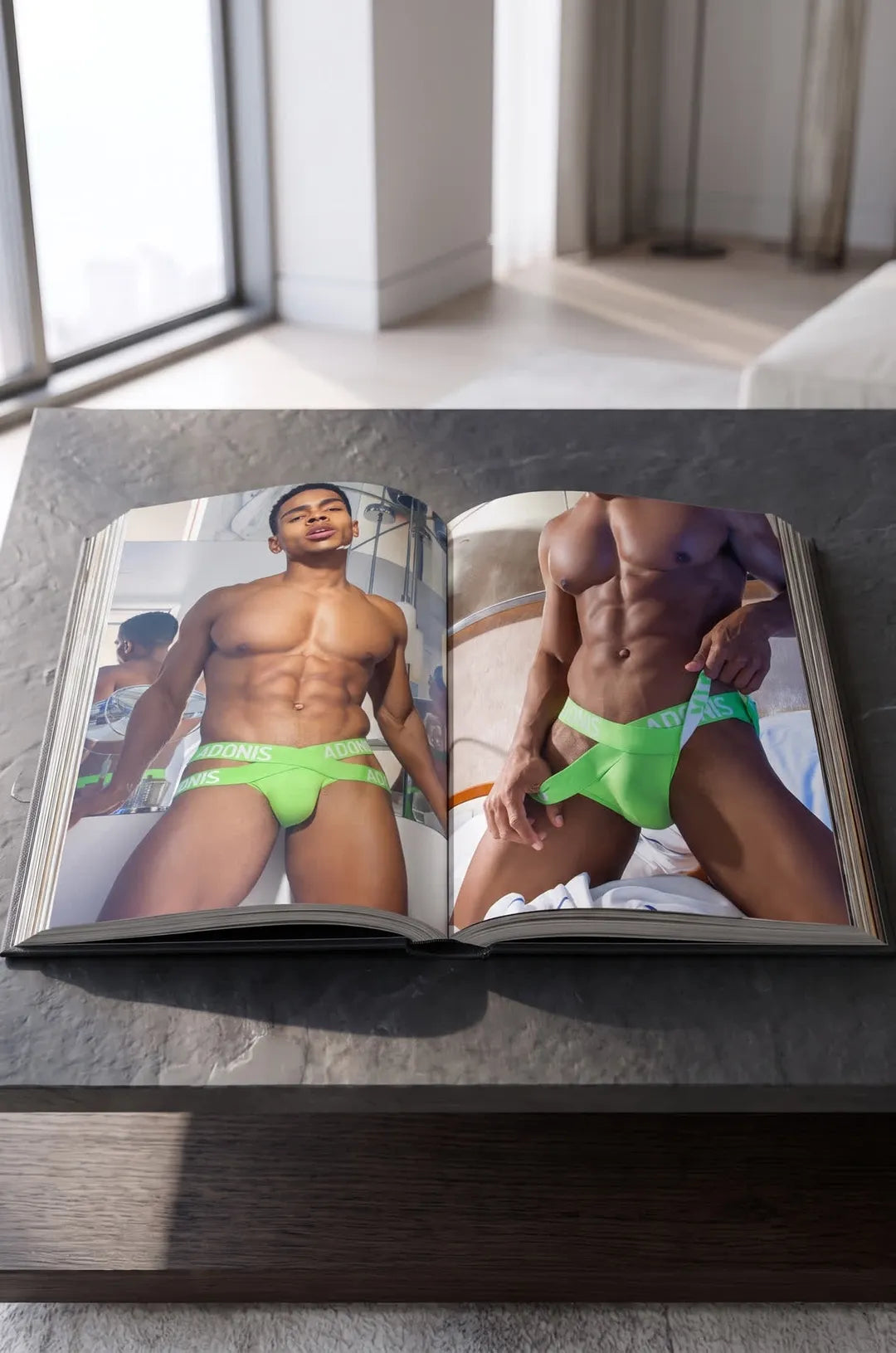 ADONIS X: A Decade in Images Photobook - Green Jockstrap Spread