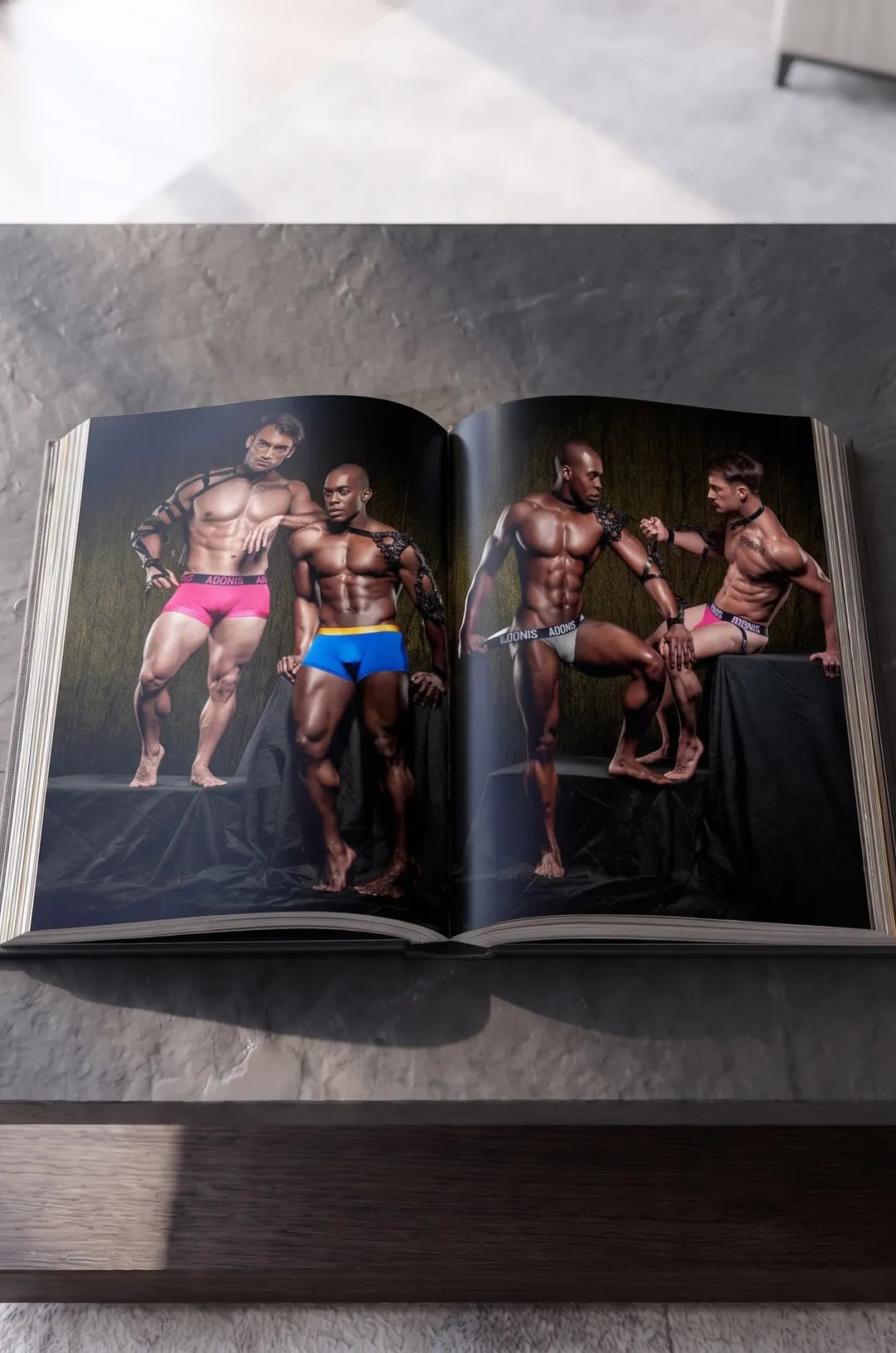ADONIS X: A Decade in Images Photobook - Studio Group Campaign Spread