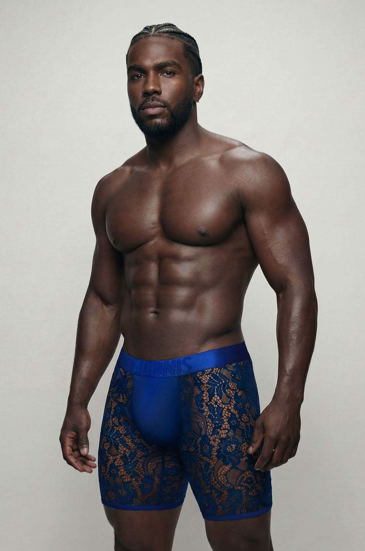 Royal Blue Sheer Lace Boxer Brief