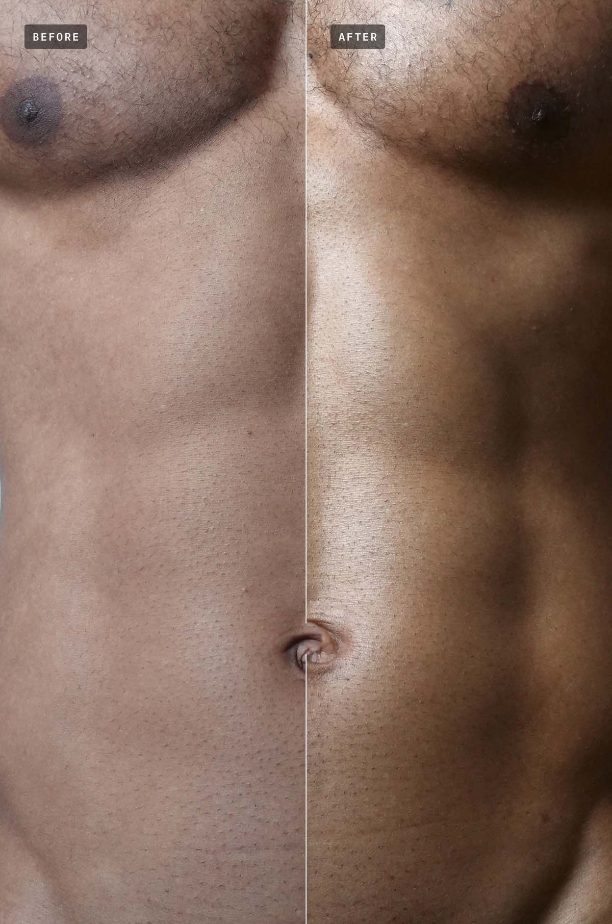 Boys Need Love Body Milk Spray, before and after on skin