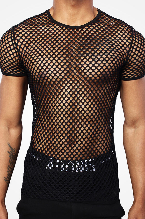 Mesh Black Slim Fit Shirt